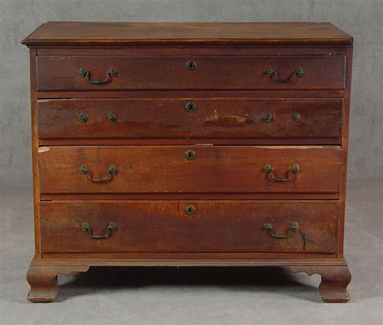 Appraisal: Cherry Country Chippendale Chest mid Atlantic Circa Poplar secondary Four