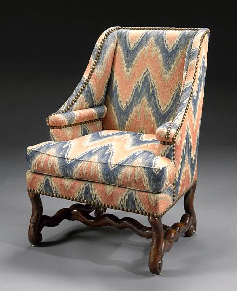 Appraisal: A Louis XIV walnut fauteuil late th early th century