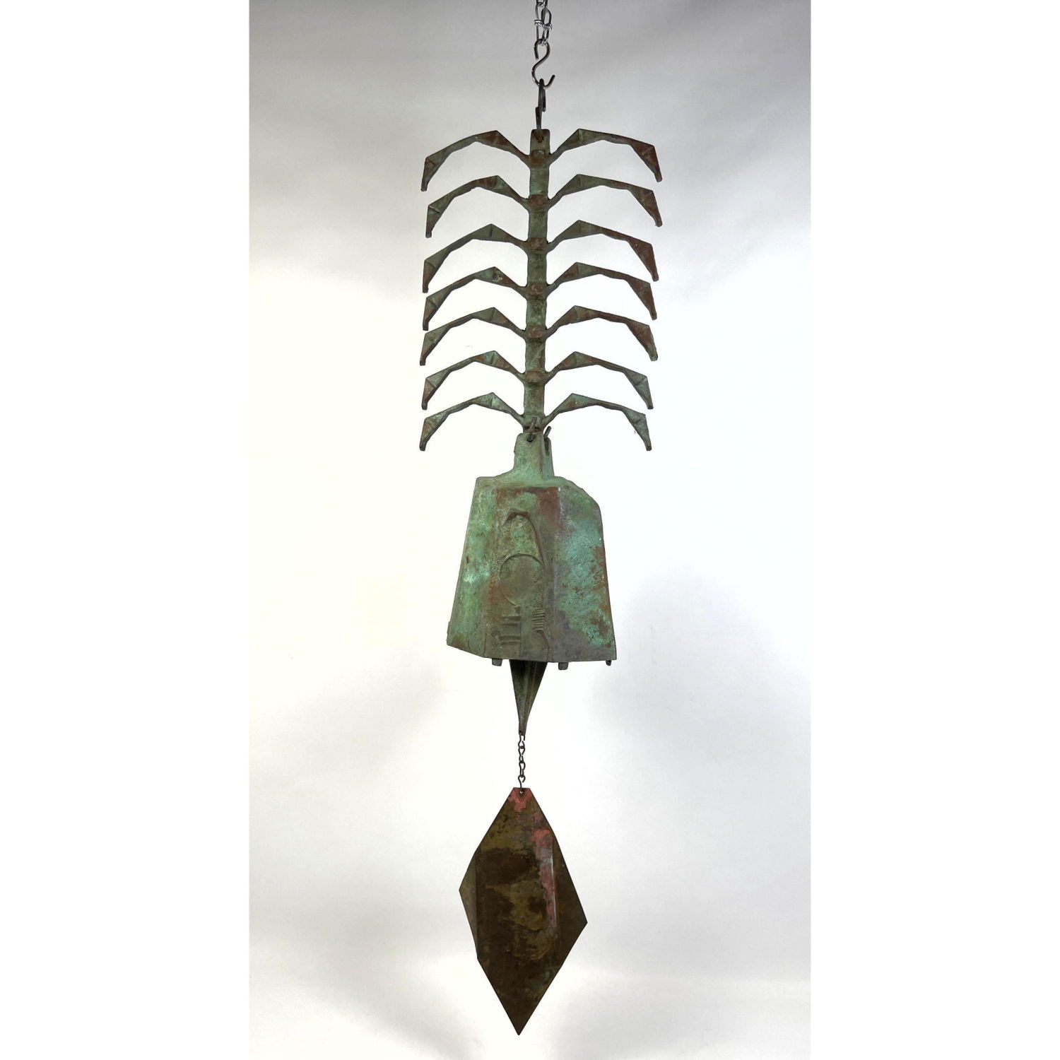 Appraisal: Large PAOLO SOLERI for ARCOSANTI Bronze Wind Bell Chime Verdigris