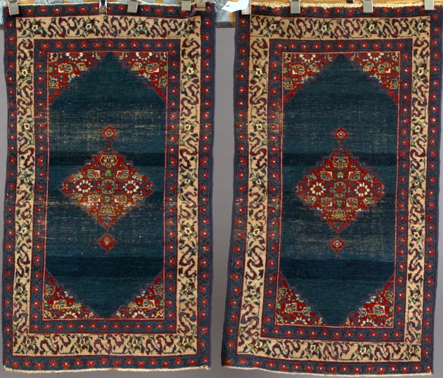 Appraisal: Pair of Antique Tabriz Mats each ' x '