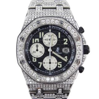 Appraisal: Man's Audemars Piquet Carat Pave Set Round Diamond and Stainless