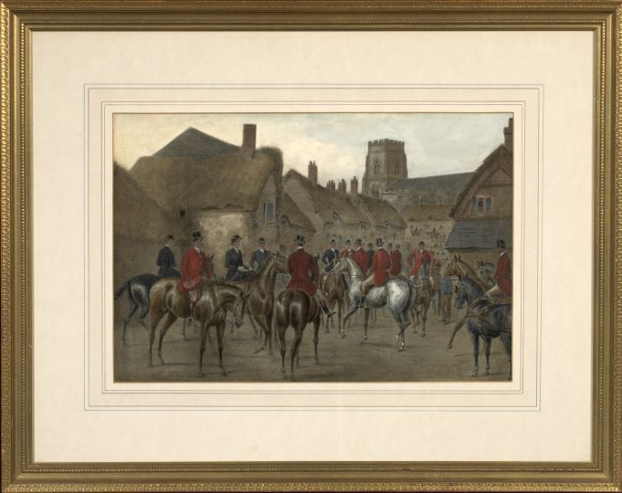 Appraisal: John Sturgess British Active - A Hunting Meet in a