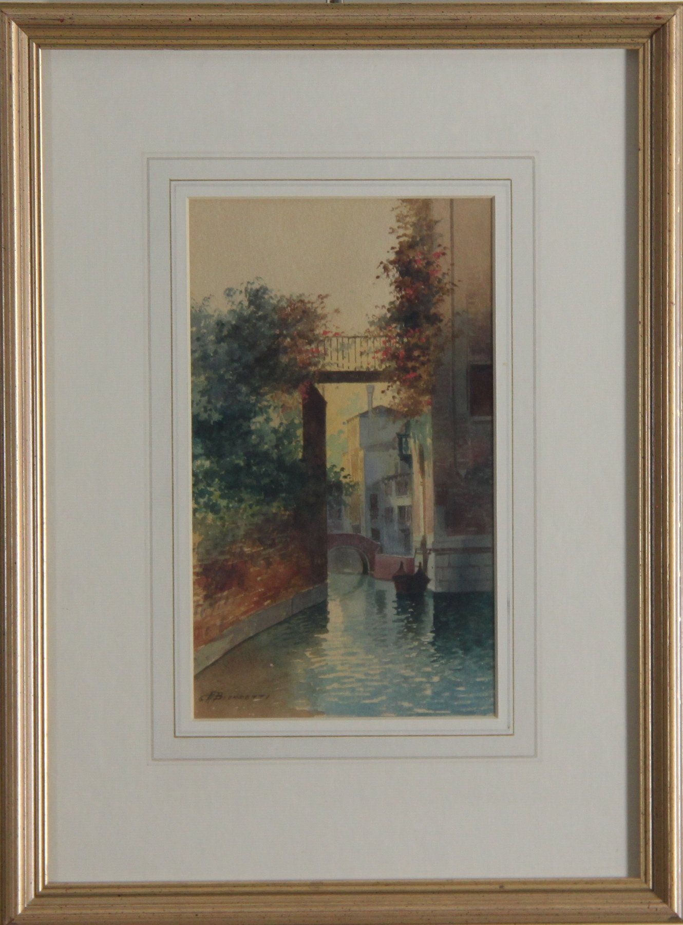 Appraisal: A Biondetti Venetian Backwater signed lower left watercolour cm x