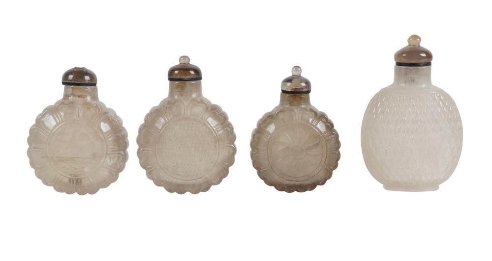 Appraisal: GROUP OF FOUR CHINESE GLASS SNUFF BOTTLESCondition one with loss