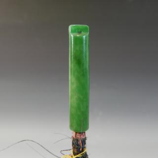 Appraisal: ANTIQUE CHINESE PEKING GLASS IMITATING JADEITE PLUME HOLDER TH CENTURY