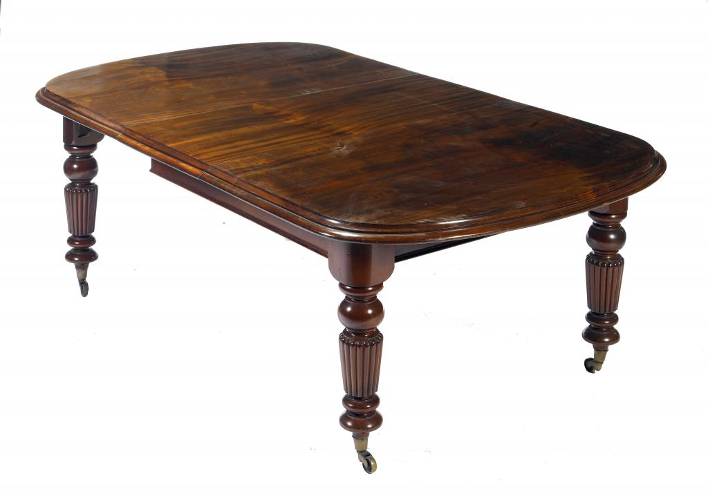 Appraisal: A VICTORIAN MAHOGANY DINING TABLE with 'D' shaped ends on