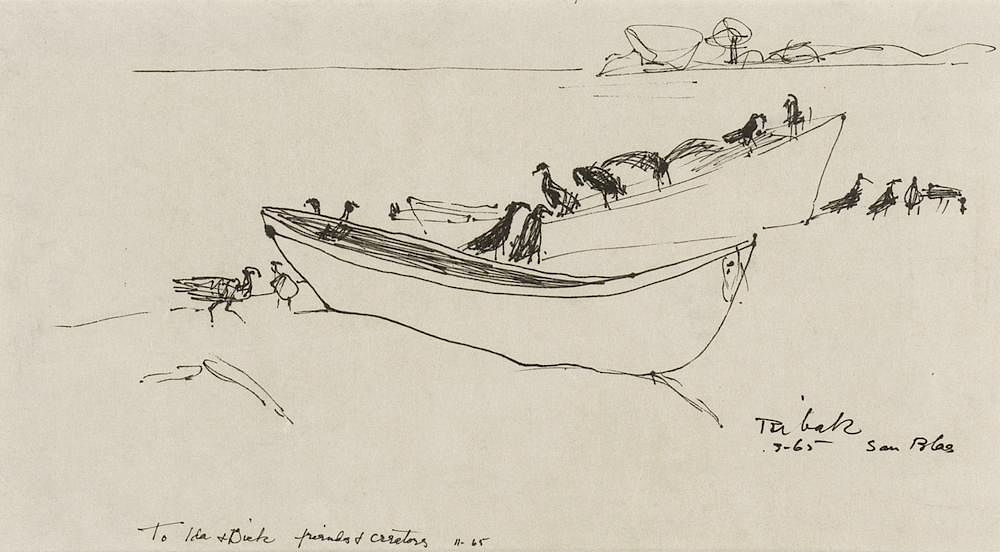 Appraisal: Untitled Birds in Boats by Louis Ribak Louis Ribak -