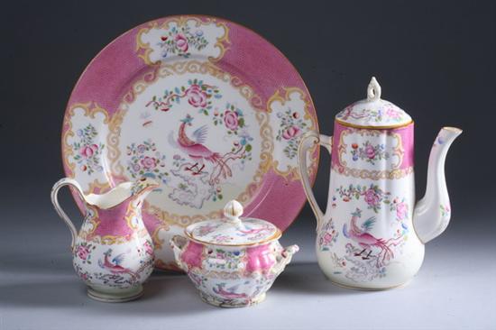 Appraisal: -PIECE MINTONS BONE CHINA DINNER SERVICE Pink Cockatrice pattern Including