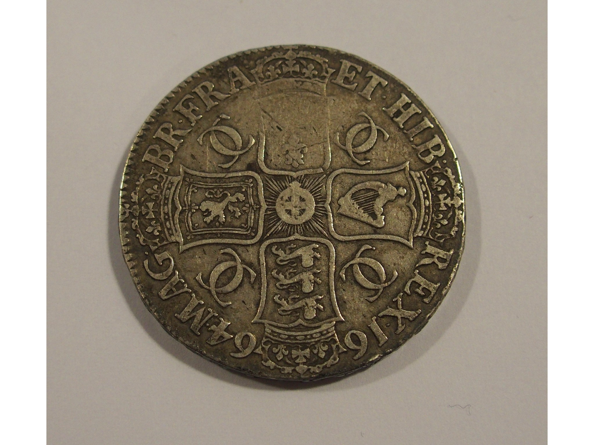 Appraisal: Charles II CrownXVI to edge good fine condition weakshield to