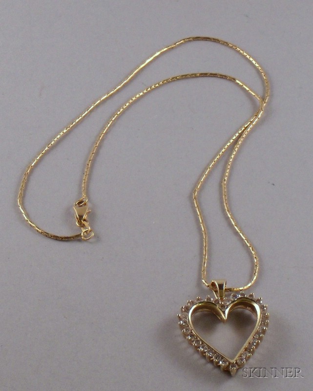 Appraisal: kt Gold and Diamond Pendant Necklace approx cts total