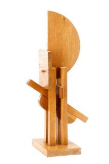 Appraisal: American School Abstraction in Oak Sculpture American School th century