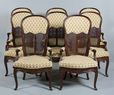 Appraisal: Eight High Back Country French Style Dining Chairs Apprx H