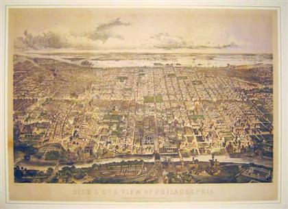 Appraisal: piece American Bird's-Eye City View Color Lithograph Bachmann J Birds