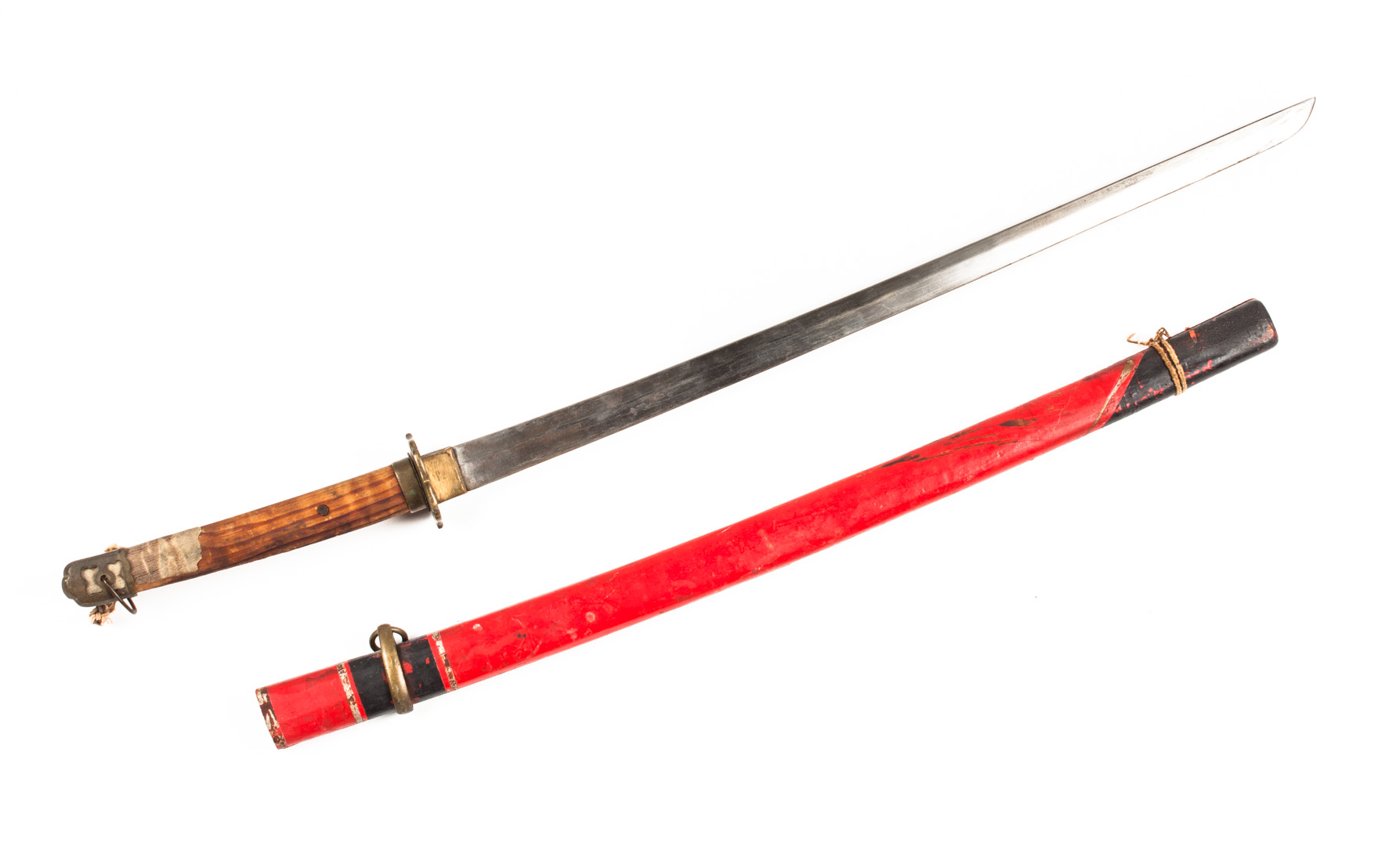 Appraisal: Japanese wakizashe samurai sword with remnants of World War II