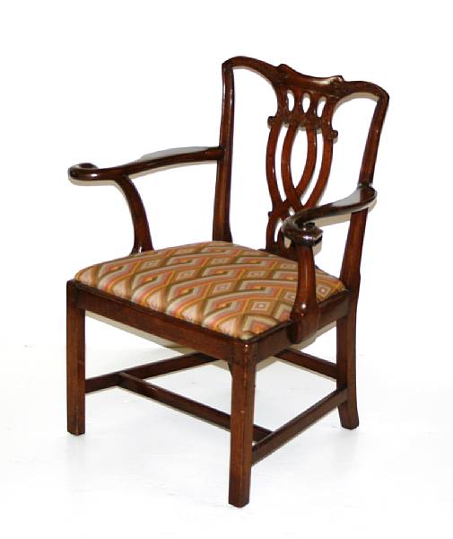 Appraisal: A George III mahogany armchair height in