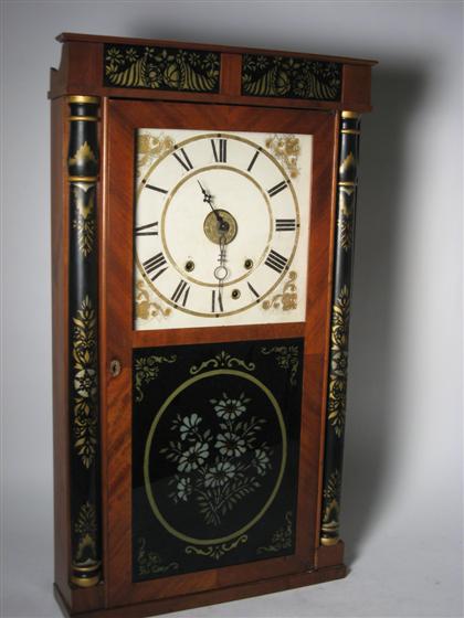 Appraisal: Mahogany ebonized and gilt shelf clock Henty Terry mid th