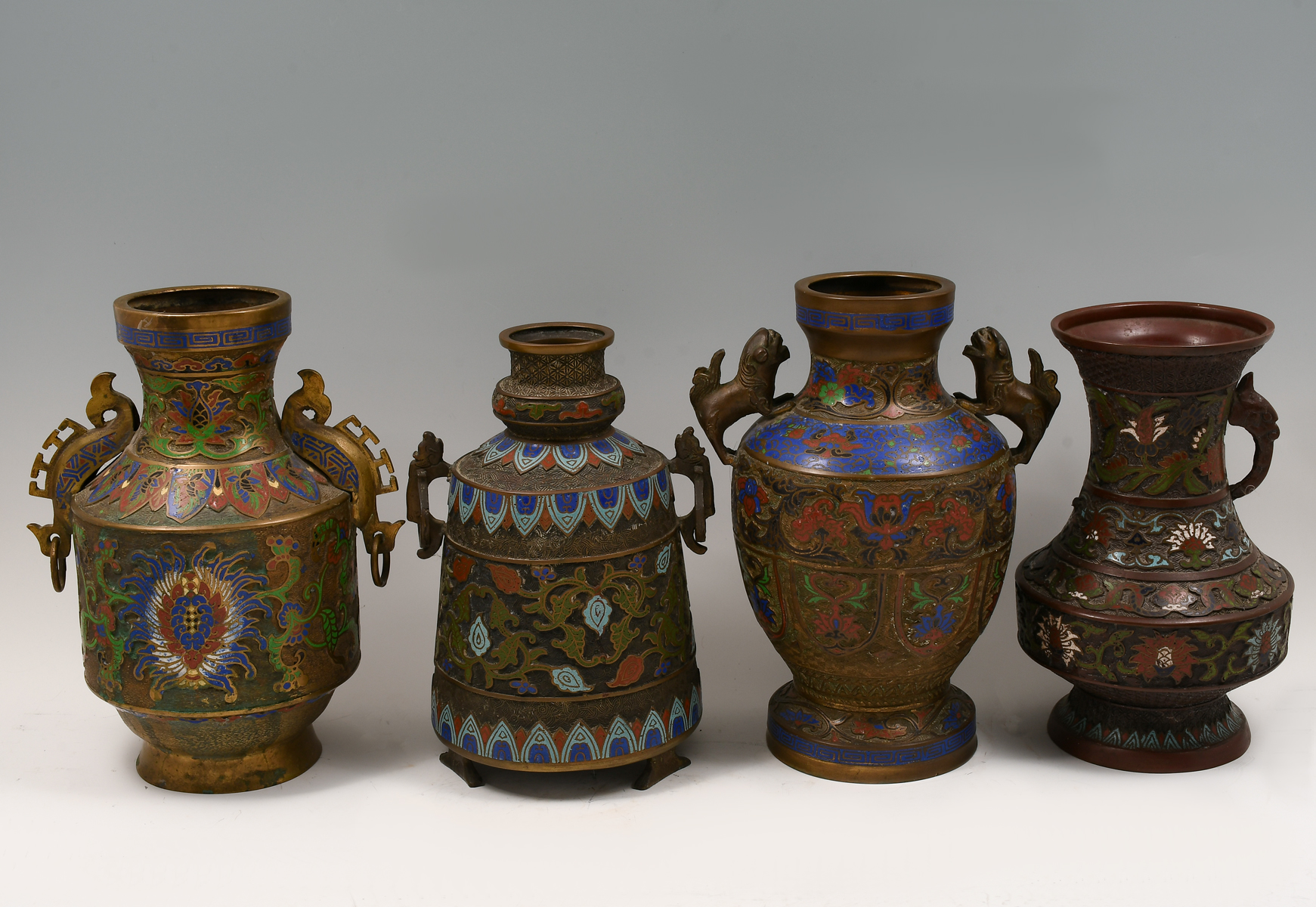 Appraisal: PC JAPANESE CHAMPLEVE VASES - late th-century Japanese Champleve vases