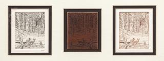 Appraisal: William J Schaldach Winter Woodstwo etchings framed with a copper