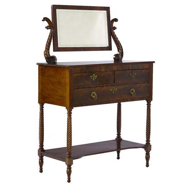 Appraisal: Sheraton mahogany dressing table with mirror ca - x x