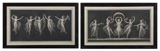 Appraisal: Two Italian Engravings depicting the Three Graces with attendants after