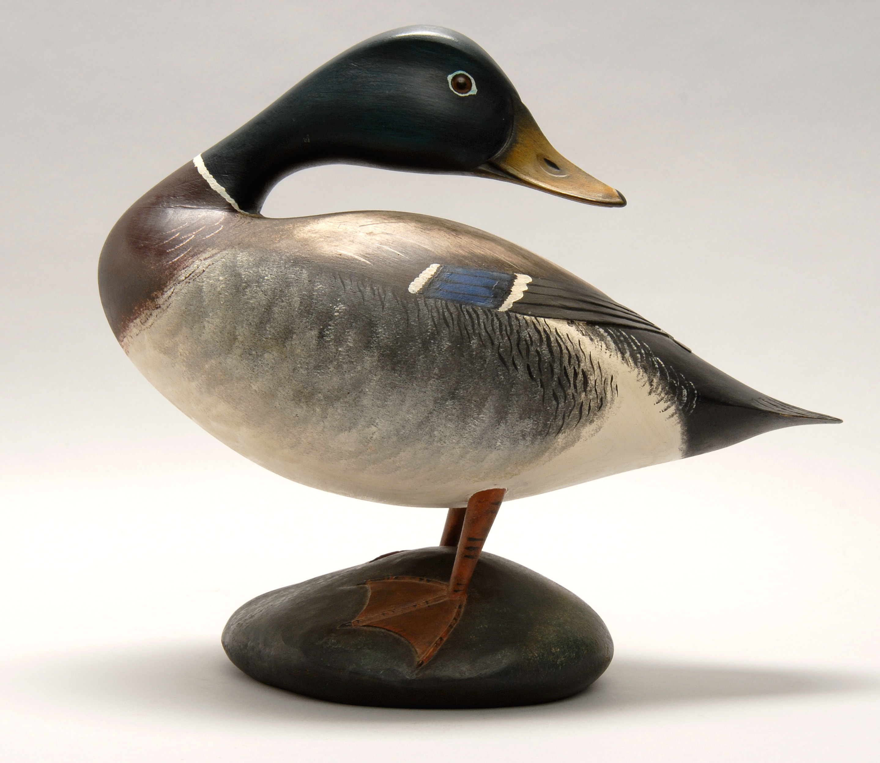 Appraisal: LIFE-SIZE CARVING OF A MALLARD DRAKE By Daniel Bruffee of