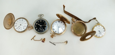 Appraisal: A group of pocket watches to include Gents gold plated