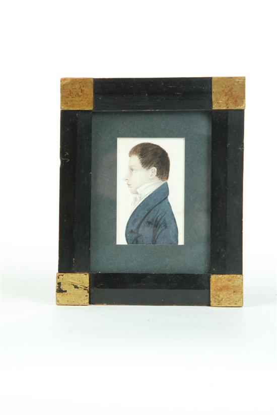 Appraisal: MINIATURE PORTRAIT Probably American nd quarter- th century watercolor on