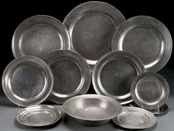 Appraisal: PC GROUP OF ENGLISH PEWTER PLATES AN ELEVEN PIECE GROUP