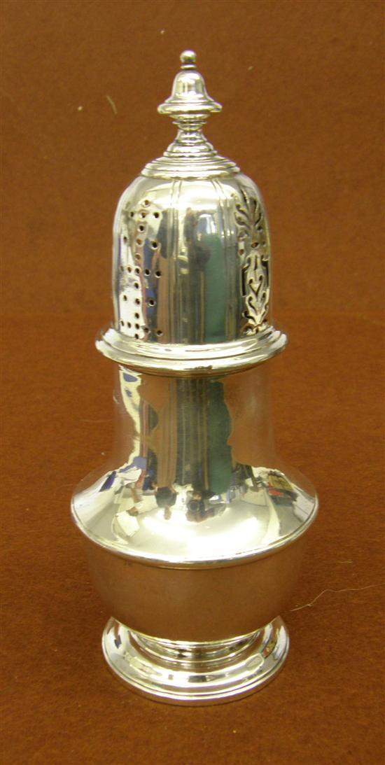 Appraisal: George V silver sugar sifter in typical form London oz