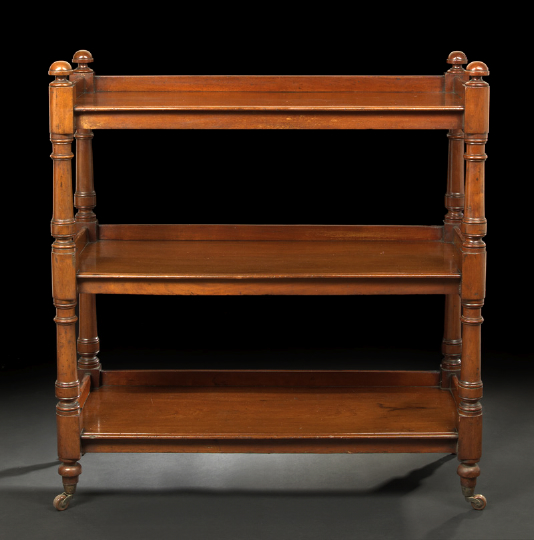 Appraisal: William IV Mahogany Tiered Serving Trolley second quarter th century