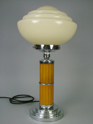 Appraisal: An Art Deco table lamp circa with rounded circular stepped