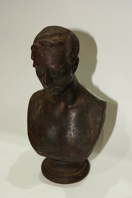 Appraisal: A VICTORIAN CAST METAL BUST OF A FIGURE cm high