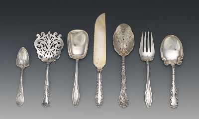 Appraisal: A Group of Seven Sterling Silver Serving Pieces Marked Gorham