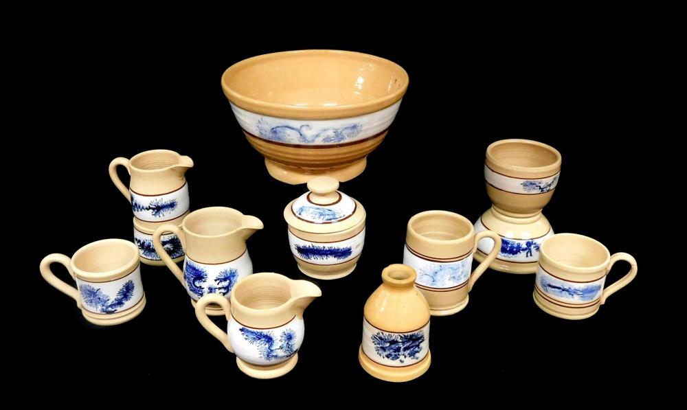 Appraisal: Twelve pieces of th C Yellowware East Knoll Pottery Torrington