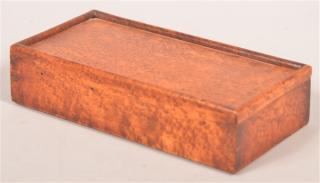 Appraisal: Antique Bird's Eye Maple Slide-lid Spice Box Compartmented interior -