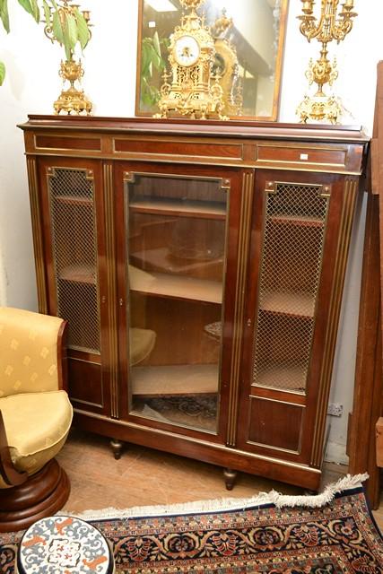 Appraisal: FRENCH DIRECTOIRE STYLE BRASS MOUNTED MAHOGANY SIDE CABINET