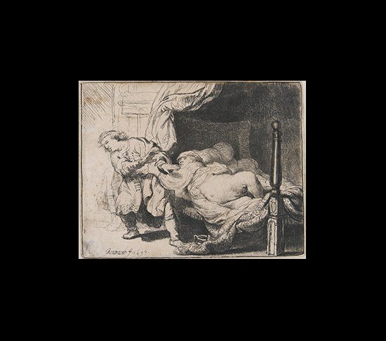 Appraisal: REMBRANDT VAN RIJN Joseph and Potiphar's Wife Etching and drypoint