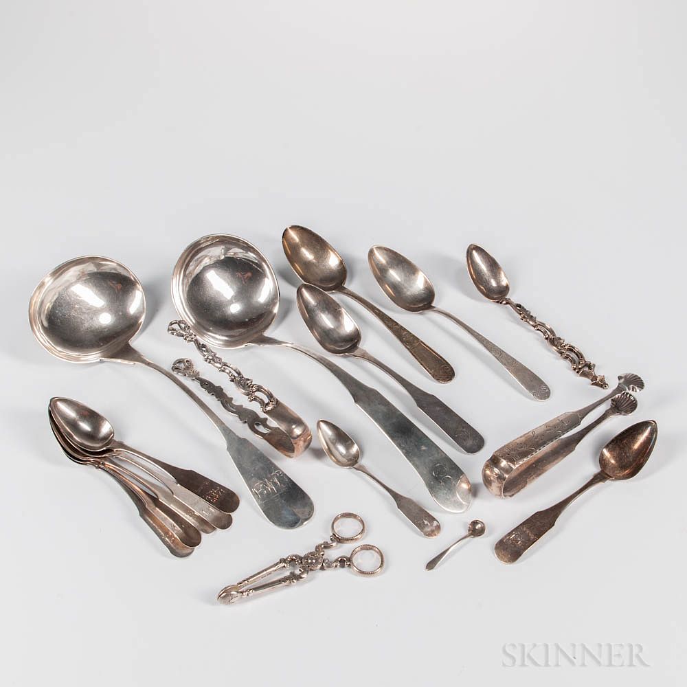 Appraisal: Seventeen Pieces of Early Kirk Silver Flatware Seventeen Pieces of