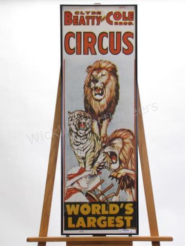 Appraisal: Vintage Clyde Beatty and Cole Bros Circus Poster World's Largest