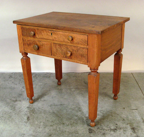 Appraisal: Sheraton walnut work table th c h w