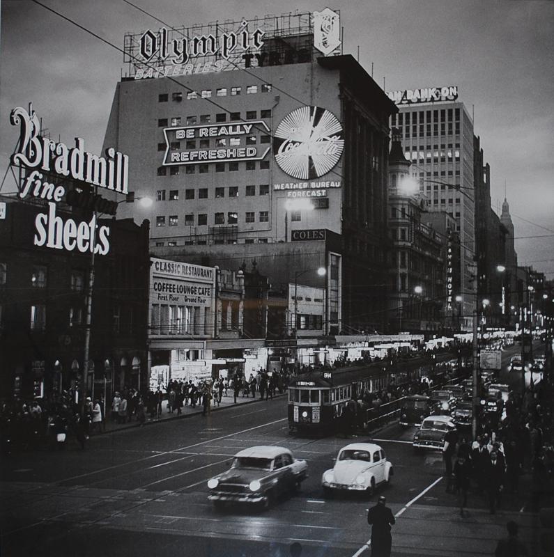 Appraisal: ANGUS O'CALLAGHAN SWANSTON STREET AT NIGHT ARCHIVAL PRINT ON RAG