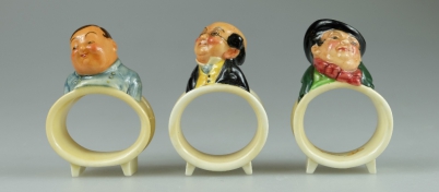 Appraisal: Royal Doulton Dickens serviette rings Fat Boy Pickwick and Tony