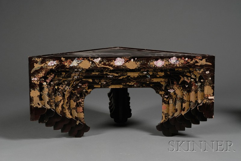 Appraisal: Set of Triangular Nesting Tables Japan late th century decoration