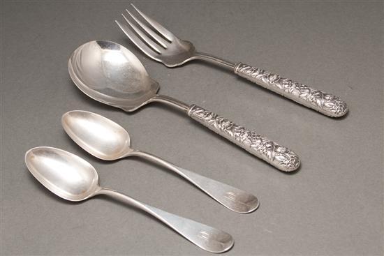 Appraisal: American repousse silver handled salad set G H French Co