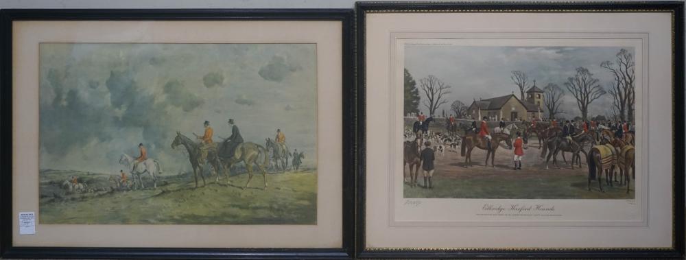 Appraisal: TWO EQUESTRIAN PRINTS LARGER X IN X CM Two Equestrian