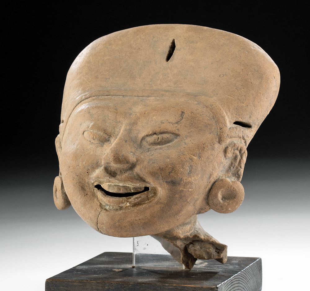 Appraisal: Veracruz Terracotta Sonriente Head Originally Listed At Pre-Columbian Gulf Coast