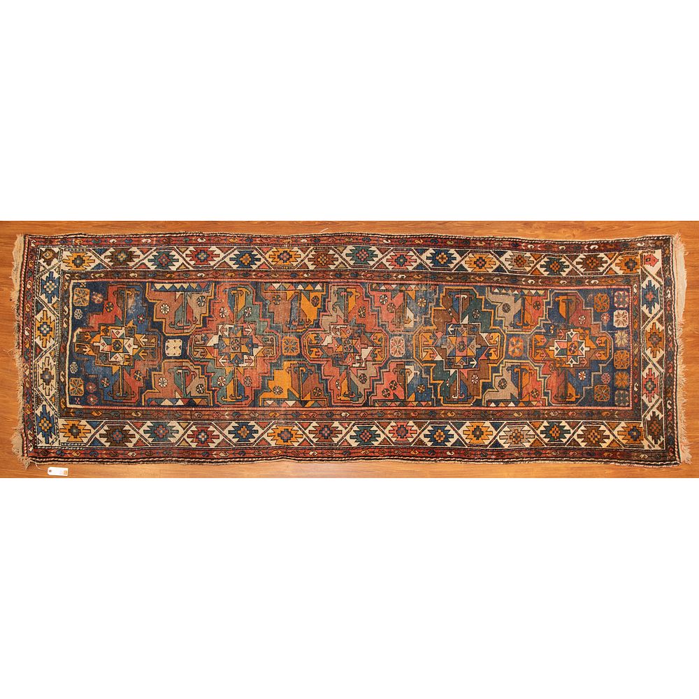 Appraisal: Antique Kazak Runner Caucasus x Second quarter- th century hand-knotted