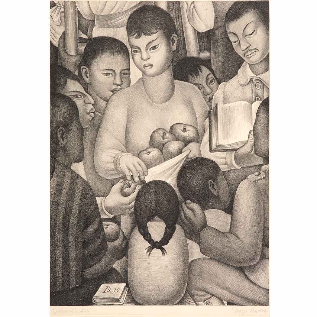 Appraisal: Diego Rivera - THE FRUITS OF LABOR Lithograph signed and