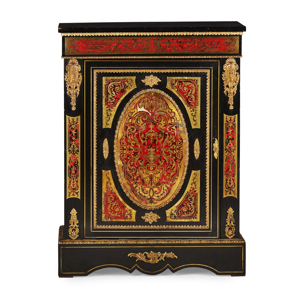 Appraisal: YVICTORIAN BOULLE MARQUETRY AND EBONISED SIDE CABINET LATE TH CENTURY