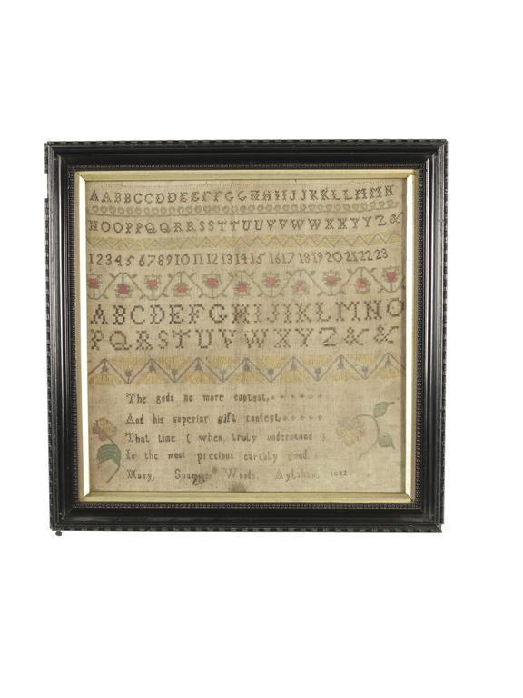 Appraisal: A George III needlework sampler by Mary Woods